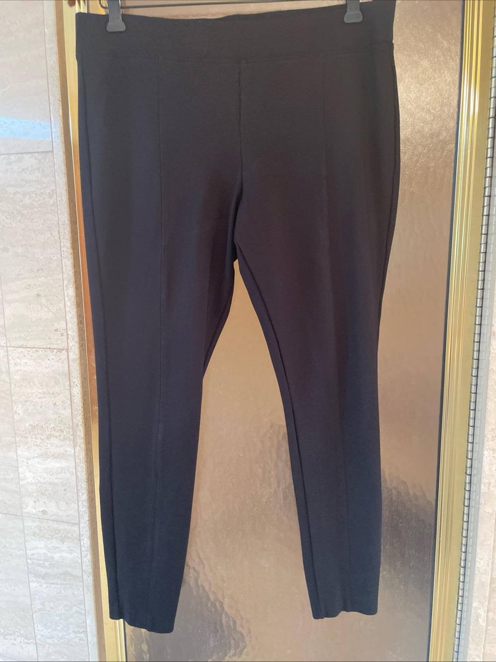 Old Navy Women Stevie Black Pull-On Ankle Pants Elastic Waist Skinny/Career Sz L